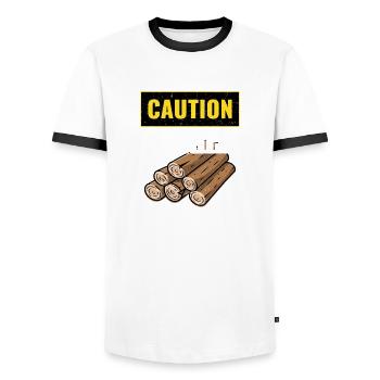 Attention Logger si vous me voyez en train d’exécuter Logging Lumbe - T-shirt contrasté Homme - blanc/noir - Devant - AI Model Female 172 light (172cm) & AI Model Male 178 dark (178cm)