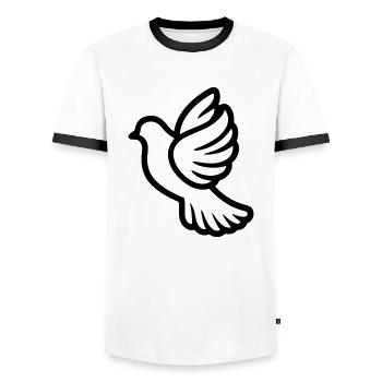 Taube - Männer Kontrast-T-Shirt - Weiß/Schwarz - Vorne - AI Model Female 172 light (172cm) & AI Model Male 178 dark (178cm)