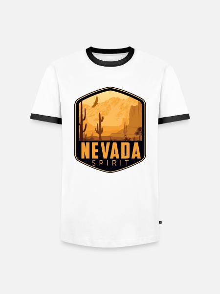 Logo Nevada Spirit - Men's Ringer Shirt - white/black