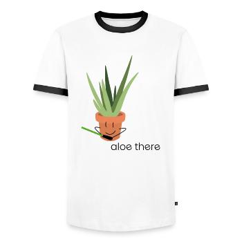 Aloe There - Männer Kontrast-T-Shirt - Weiß/Schwarz - Vorne - AI Model Female 172 light (172cm) & AI Model Male 178 dark (178cm)