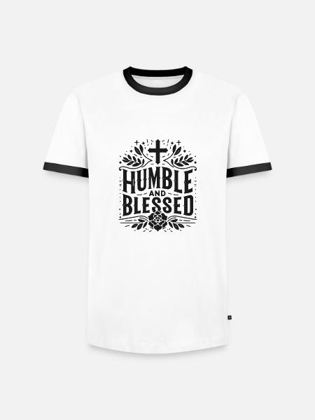Humble - Men's Ringer Shirt - white/black