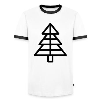 Sapin de Noël - T-shirt contrasté Homme - blanc/noir - Devant - AI Model Female 172 light (172cm) & AI Model Male 178 dark (178cm)