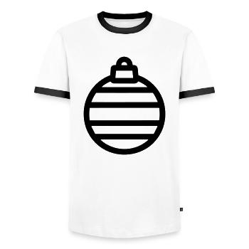 Boule de Noël - T-shirt contrasté Homme - blanc/noir - Devant - AI Model Female 172 light (172cm) & AI Model Male 178 dark (178cm)