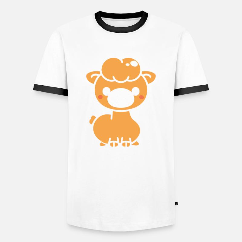Dromedar - Männer Kontrast-T-Shirt - Weiß/Schwarz