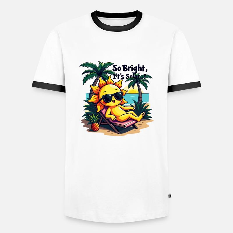 HELL - Männer Kontrast-T-Shirt - Weiß/Schwarz