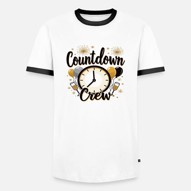 Countdown Crew - Männer Kontrast-T-Shirt - Weiß/Schwarz