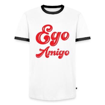 Your Ego Is Not Your Amigo 81 - Männer Kontrast-T-Shirt - Weiß/Schwarz - Vorne - AI Model Female 172 light (172cm) & AI Model Male 178 dark (178cm)