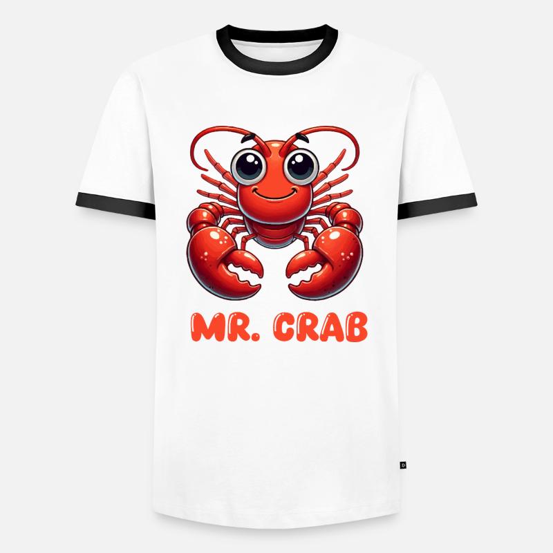 Crab - Men's Ringer Shirt - white/black