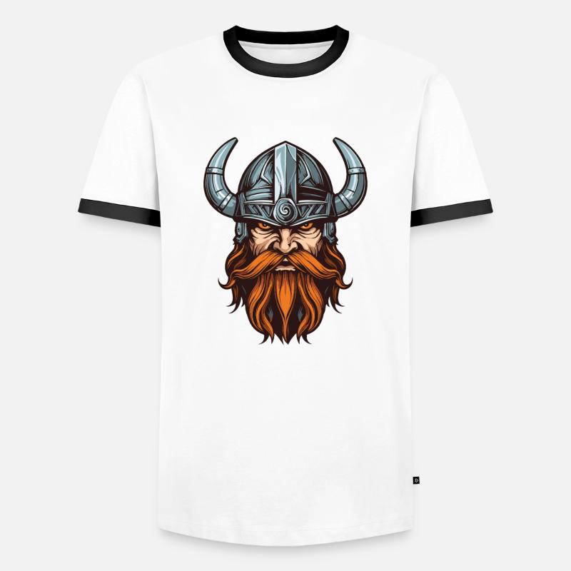 Wikinger Krieger Valhalla Odin - Männer Kontrast-T-Shirt - Weiß/Schwarz