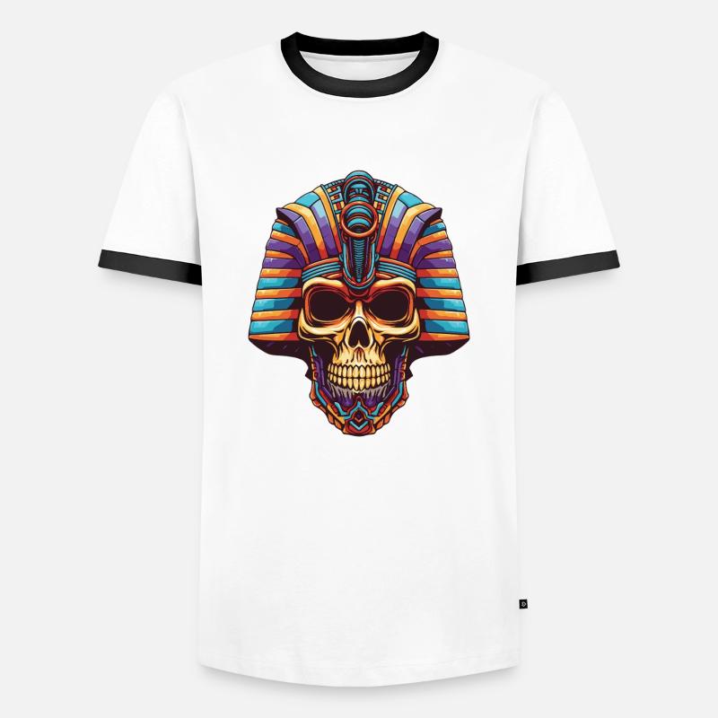 Pharaoh Skull - Men's Ringer Shirt - white/black
