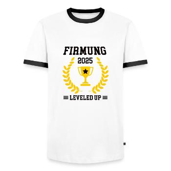 Firmung 2025 Firmlinge Firmungen Kommunion - Männer Kontrast-T-Shirt - Weiß/Schwarz - Vorne - AI Model Female 172 light (172cm) & AI Model Male 178 dark (178cm)