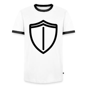 shield - Men's Ringer Shirt - white/black - Front - AI Model Female 172 light (172cm) & AI Model Male 178 dark (178cm)