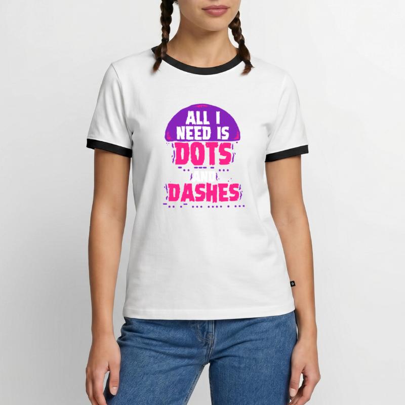 Morsecode Morse Code Points et tirets T-shirt contrasté Homme
