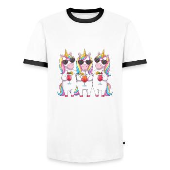 Die Lage Ist Besäufniserregend - Männer Kontrast-T-Shirt - Weiß/Schwarz - Vorne - AI Model Female 172 light (172cm) & AI Model Male 178 dark (178cm)