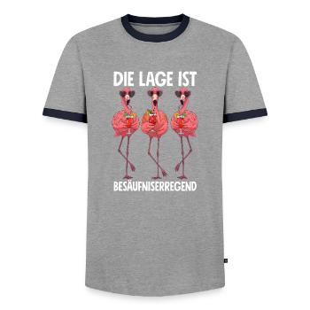 Die Lage Ist Besäufniserregend - Männer Kontrast-T-Shirt - Grau/Navy  - Vorne - AI Model Female 172 light (172cm) & AI Model Male 178 light (178cm)