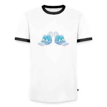 Reinigung Liebhaber Reinigungskraft - Männer Kontrast-T-Shirt - Weiß/Schwarz - Vorne - AI Model Female 172 light (172cm) & AI Model Male 178 dark (178cm)