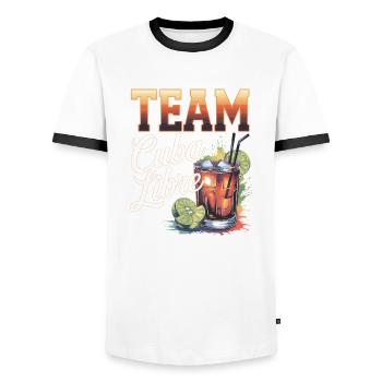 Cocktail Barkeeper Team Cuba Libre - Männer Kontrast-T-Shirt - Weiß/Schwarz - Vorne - AI Model Female 172 light (172cm) & AI Model Male 178 dark (178cm)