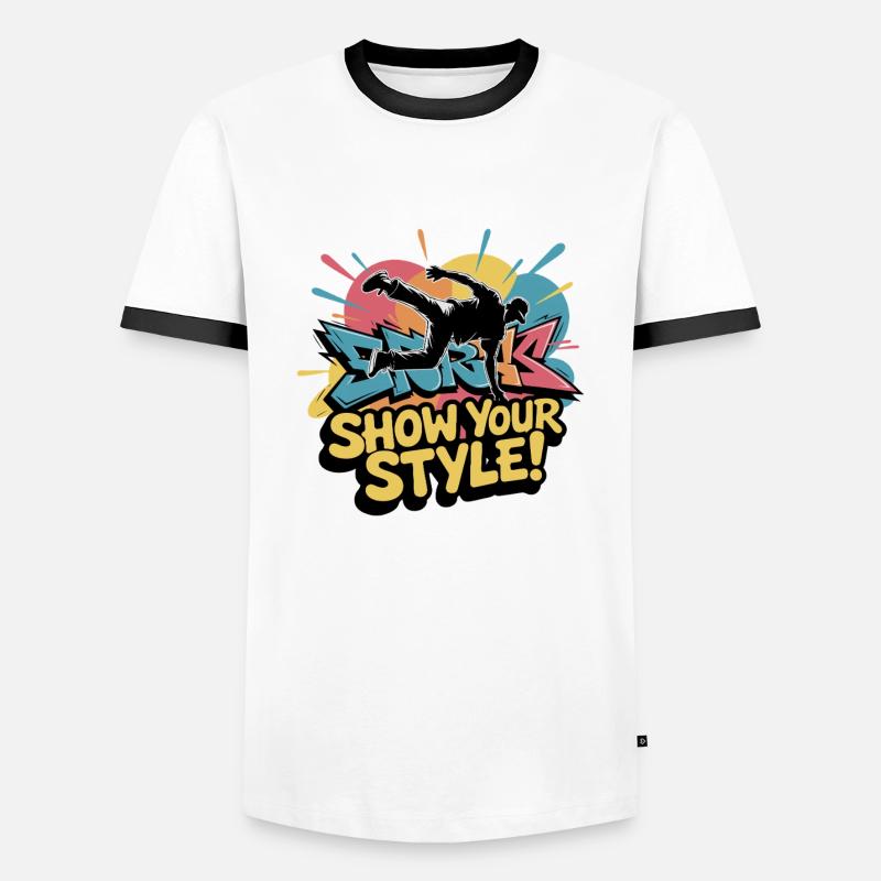 BREAKDANCER - Männer Kontrast-T-Shirt - Weiß/Schwarz