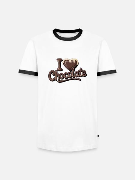 Chocolate Passion I Love Chocolate - Men's Ringer Shirt - white/black