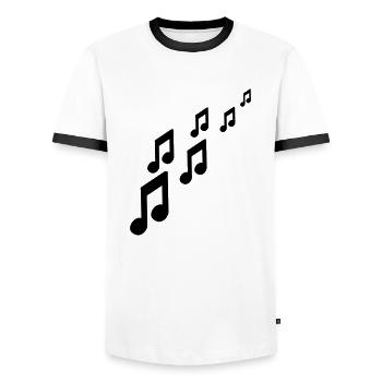 Notes - Men's Ringer Shirt - white/black - Front - AI Model Female 172 light (172cm) & AI Model Male 178 dark (178cm)