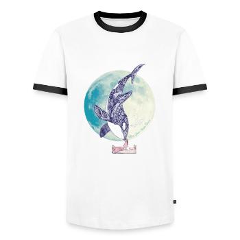 Kiss Good Night - Orca I - Männer Kontrast-T-Shirt - Weiß/Schwarz - Vorne - AI Model Female 172 light (172cm) & AI Model Male 178 dark (178cm)
