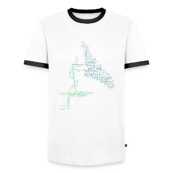 foilwing wingsurfing Women hydrofoil wingsurf - Men's Ringer Shirt - white/black - Front - AI Model Female 172 light (172cm) & AI Model Male 178 dark (178cm)
