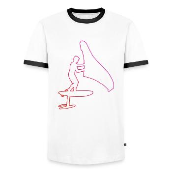 wingfoil Femmes foilwing wingsurfen hydrofoil - T-shirt contrasté Homme - blanc/noir - Devant - AI Model Female 172 light (172cm) & AI Model Male 178 dark (178cm)