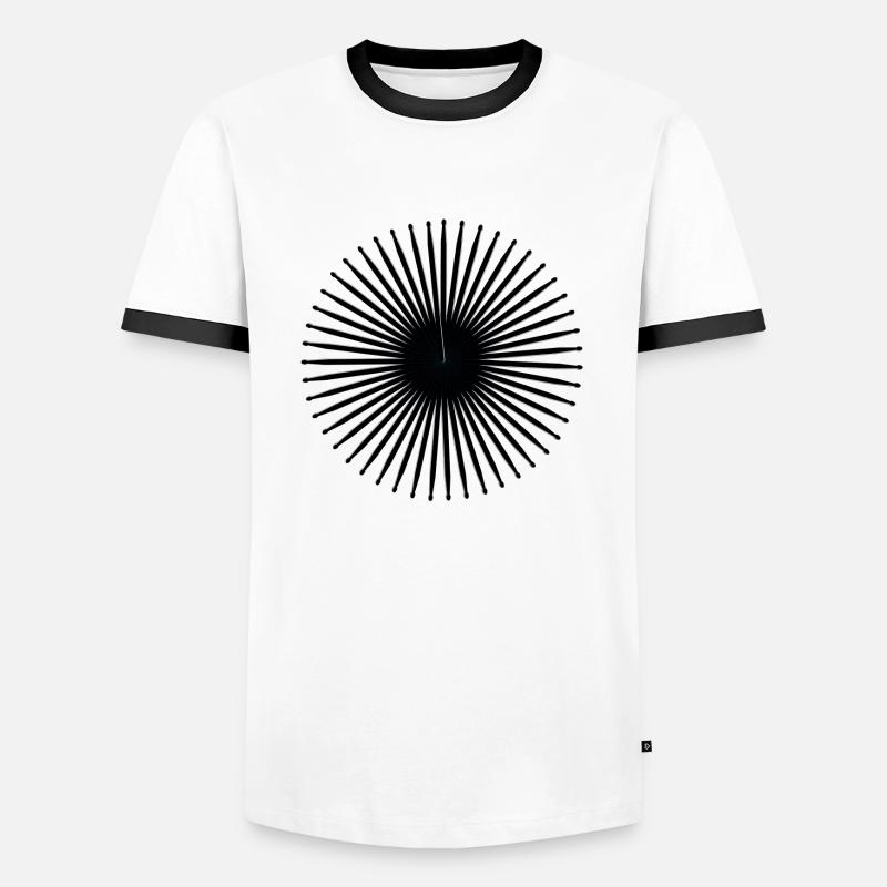 Drummer Drumstick - Men's Ringer Shirt - white/black