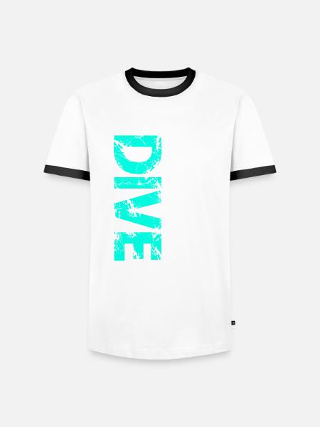 Plongée - T-shirt contrasté Homme - blanc/noir