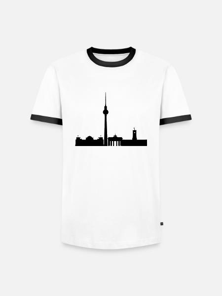 skyline of berlin - Men's Ringer Shirt - white/black