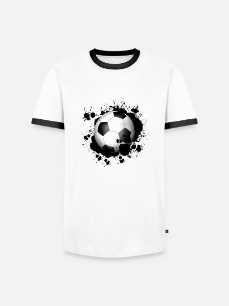 Fußball - Männer Kontrast-T-Shirt - Weiß/Schwarz