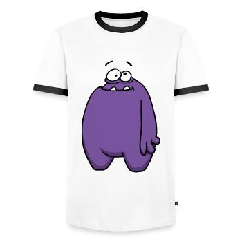 PlumBoo totale - Men's Ringer Shirt - white/black - Front - AI Model Female 172 light (172cm) & AI Model Male 178 dark (178cm)
