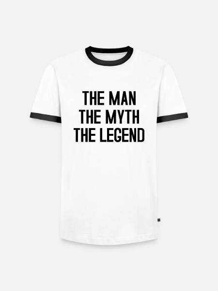 Man Myth Legend - Männer Kontrast-T-Shirt - Weiß/Schwarz