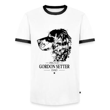 Gordon Setter Papa Chiens Chien Chasse Chiens Wilsigns - T-shirt contrasté Homme - blanc/noir - Devant - AI Model Female 172 light (172cm) & AI Model Male 178 dark (178cm)