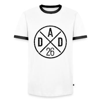 Dad 26 Vater Baby Papa 2026 Vatertagsgeschenk - Männer Kontrast-T-Shirt - Weiß/Schwarz - Vorne - AI Model Female 172 light (172cm) & AI Model Male 178 dark (178cm)