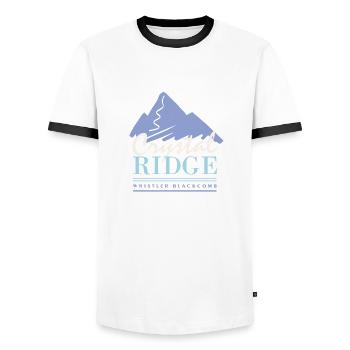 Crystal Ridge - Men's Ringer Shirt - white/black - Front - AI Model Female 172 light (172cm) & AI Model Male 178 dark (178cm)
