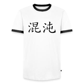 Chaos - T-shirt contrasté Homme - blanc/noir - Devant - AI Model Female 172 light (172cm) & AI Model Male 178 dark (178cm)