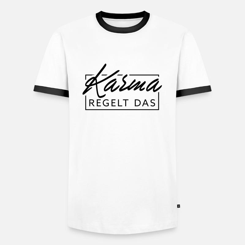 Karma regulates this - Men's Ringer Shirt - white/black