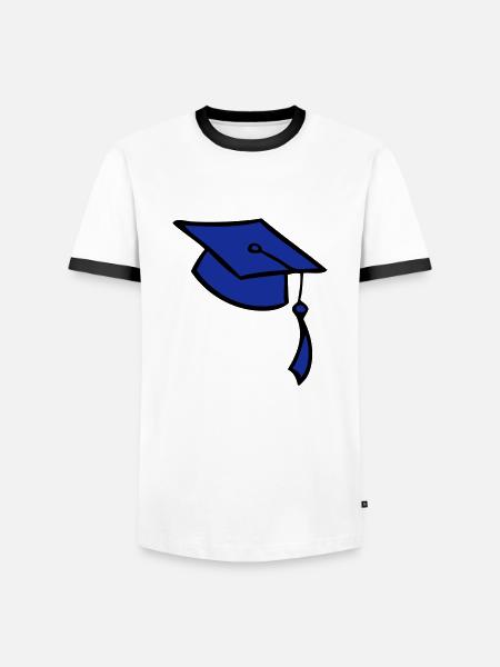 Diplom - Männer Kontrast-T-Shirt - Weiß/Schwarz