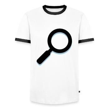 loupe - T-shirt contrasté Homme - blanc/noir - Devant - AI Model Female 172 light (172cm) & AI Model Male 178 dark (178cm)