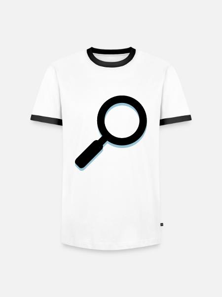 magnifying glass - Men's Ringer Shirt - white/black