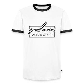 Les bonnes mamans disent de gros mots - T-shirt contrasté Homme - blanc/noir - Devant - AI Model Female 172 light (172cm) & AI Model Male 178 dark (178cm)