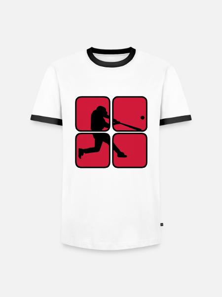 Baseball 2 - Männer Kontrast-T-Shirt - Weiß/Schwarz