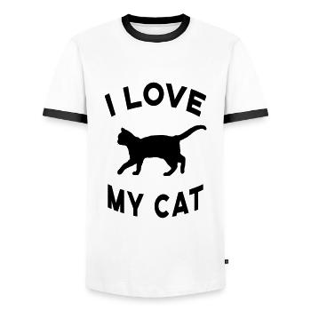 Chat Chats Chat Ami Chat Dame ChatOn - T-shirt contrasté Homme - blanc/noir - Devant - AI Model Female 172 light (172cm) & AI Model Male 178 dark (178cm)