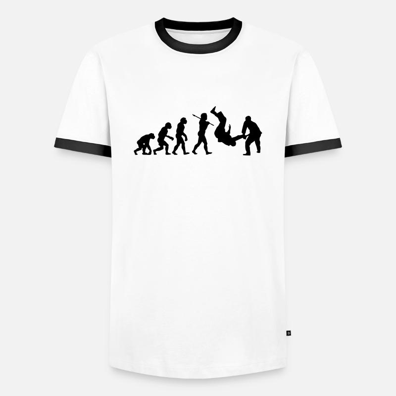 Judo Throw Evolution - T-shirt contrasté Homme - blanc/noir