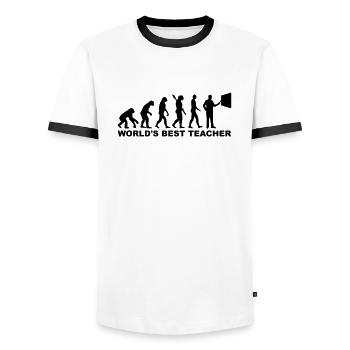 Lehrer - Männer Kontrast-T-Shirt - Weiß/Schwarz - Vorne - AI Model Female 172 light (172cm) & AI Model Male 178 dark (178cm)