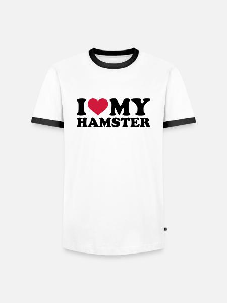 Hamster - Männer Kontrast-T-Shirt - Weiß/Schwarz