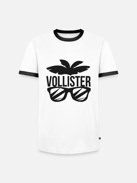 voll ist er - Männer Kontrast-T-Shirt - Weiß/Schwarz