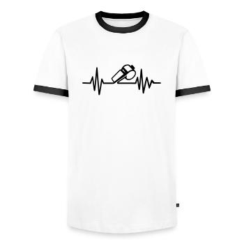 Referee - Men's Ringer Shirt - white/black - Front - AI Model Female 172 light (172cm) & AI Model Male 178 dark (178cm)