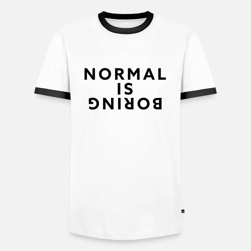 Normal is boring - Men's Ringer Shirt - white/black